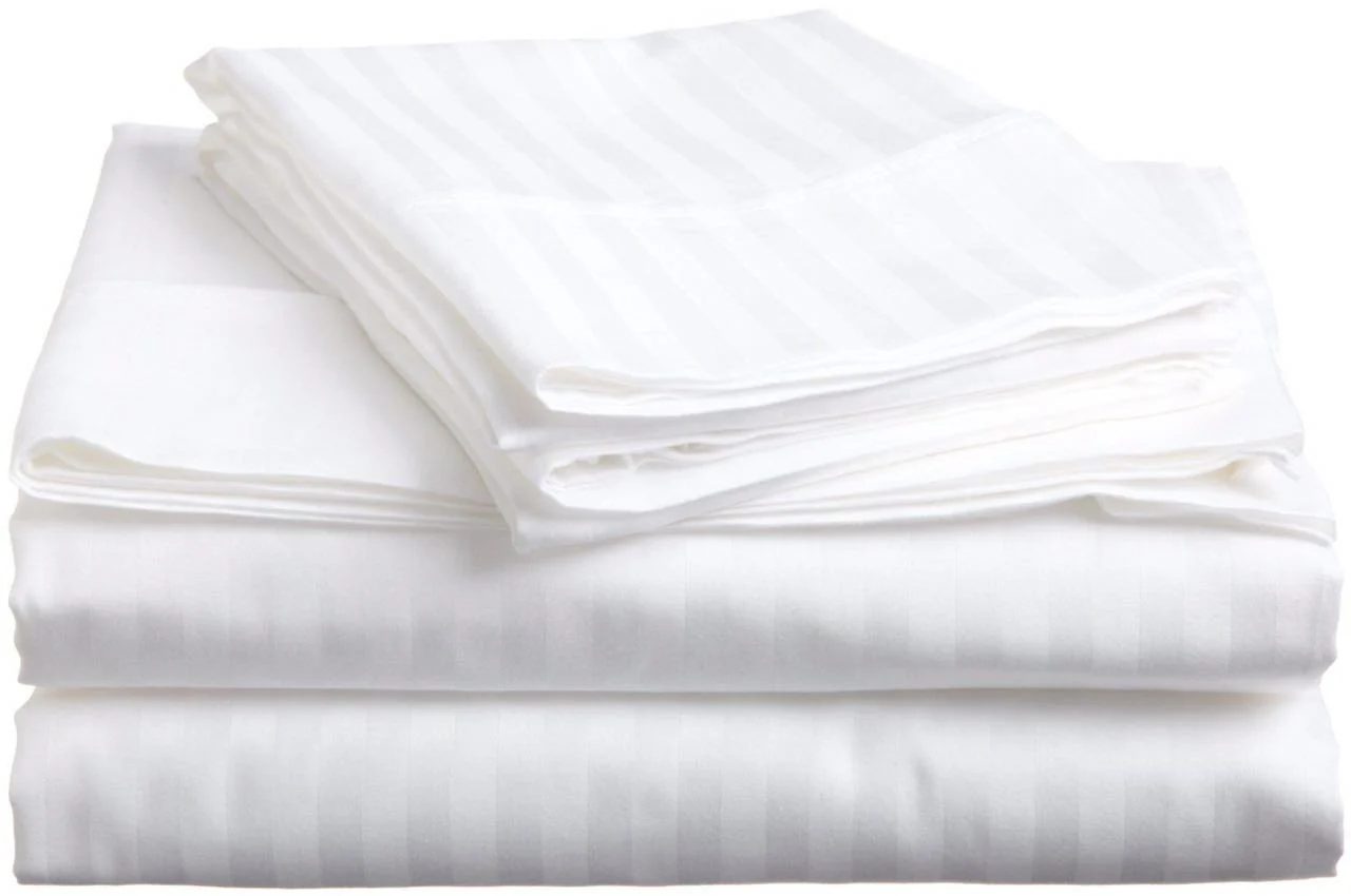 Trance Home Linen TR093 Trance King Double Bedsheet Cotton Satin 400 TC (White_King) - Image 3