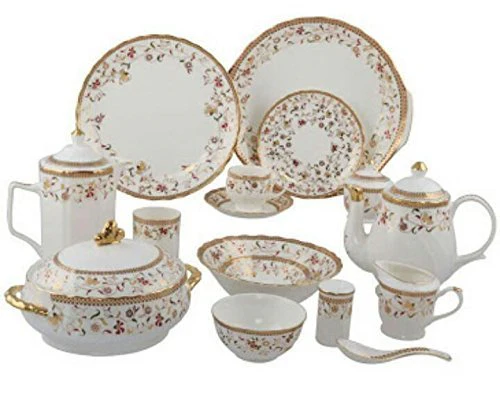 Treandcard Bone China Dinner Set - 65 Pieces, Multicolor - Image 2