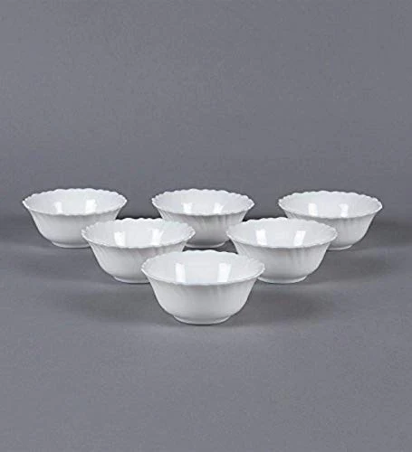 Trendhook Snow White Vegetable Dinner Bowl Set_Pack of 6