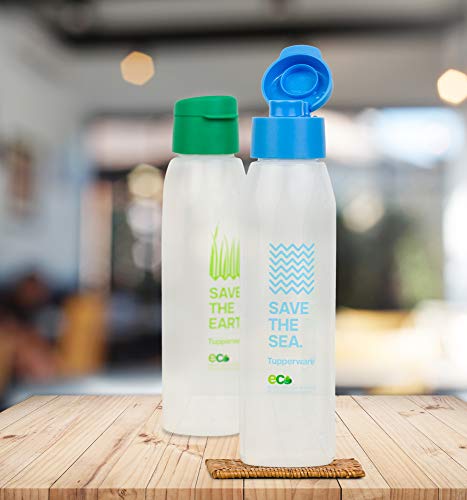 Tupperware Cool n Chic, Save Earth Save Sea Plastic Bottle, 500ml, Set of 2, Green, Blue - Image 4