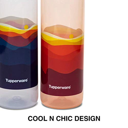 Tupperware Plastic Bottle, 750ML, Set of 2, Red, Blue - Image 3
