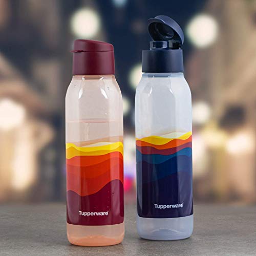 Tupperware Plastic Bottle, 750ML, Set of 2, Red, Blue - Image 4