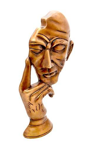 Two Moustaches The Thinking Man Brass Decor Showpiece (5.5 X 2.5 X 12 Inches, Brown) - Image 5