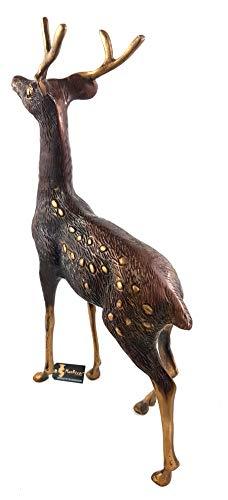 Two Moustaches Vintage Royal Stag Standing Brass Showpiece - Image 3