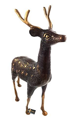 Two Moustaches Vintage Royal Stag Standing Brass Showpiece - Image 4