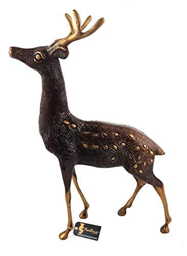 Two Moustaches Vintage Royal Stag Standing Brass Showpiece - Image 5