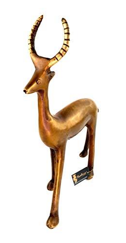 Two Moustaches Vintage Standing Deer Brass Showpiece - Image 3
