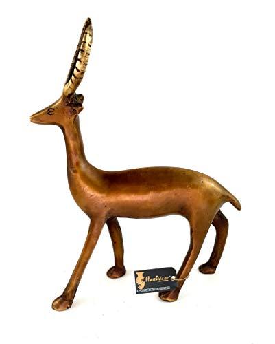 Two Moustaches Vintage Standing Deer Brass Showpiece - Image 6