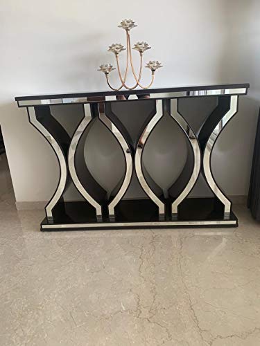 Venetian Image Unique Modern Wood Mirror Finish with Vibrant Design Console Table - Image 3