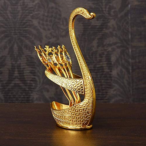 VAKHAR Swan Spoon Fork Rack Salad Spoon Fruit Dessert Fork Swan Cutlery Holder Tableware Rack Dinnerware Storage