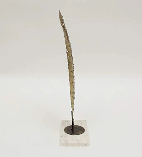 Vedas Exports Gold Iron Nami Leave Small Table Top Showpiece Home Décor (Size 7 x 21 inches) - Image 3
