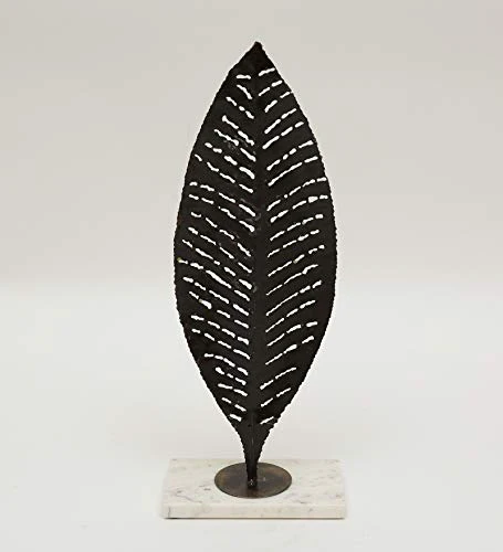 Vedas Exports Gold Iron Nami Leave Small Table Top Showpiece Home Décor (Size 7 x 21 inches) - Image 6
