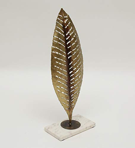 Vedas Exports Gold Iron Nami Leave Small Table Top Showpiece Home Décor (Size 7 x 21 inches) - Image 7