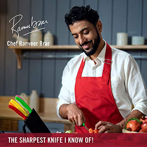 Victorinox Kitchen Knife, Stainless Steel Swiss Made Vegetable Cutting and Chopping Knife, Serrated Edge, 8 cm, Green - Image 7