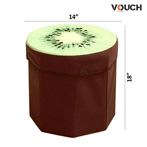 VOUCH Fabric Stool for Living Room/Coffee Table/Stool with Storage, Kiwi - Image 4