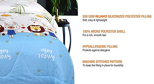 VYBBA Microfiber Reversible Comforter / AC Blanket for Winter / Quilts / Duvet , Single Bed ( Blue & White, 200 GSM ) - Image 6