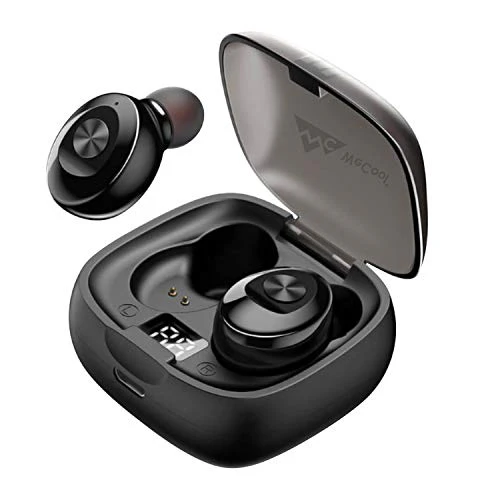 WeCool Moonwalk M1 True Wireless Earbuds (TWS) IPX 5 and Digital Display Charging Case, Bluetooth Earphones with Mic for Calls and HD Stereo Music