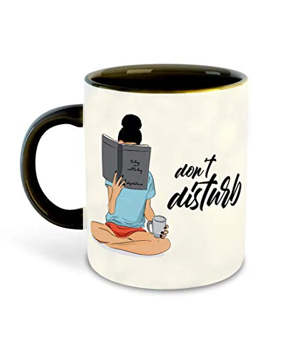 Whats Your Kick - Don’t Disturb Books Reading, Reader Inspired Designer Printed Black Ceramic Coffee |Tea | Milk Mug (Gift | Books | Motivational Quotes | Hobby (Multi 8) - Image 4