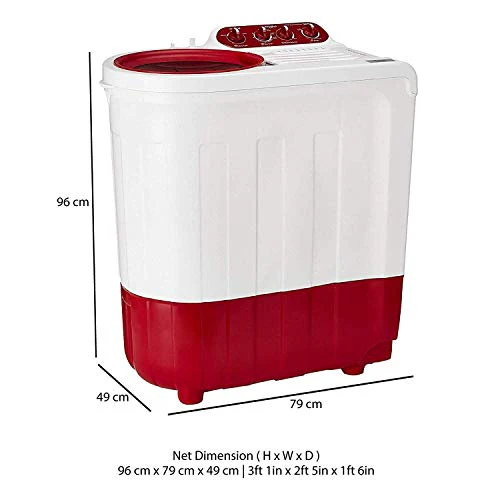 Whirlpool 7.2 Kg Semi-Automatic Top Loading Washing Machine (ACE SUPREME PLUS 7.2, Coral Red, Ace Wash Station) - Image 4