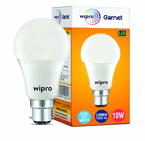 Wipro Garnet Base B22 10-Watt LED Bulb (Pack of 4, Cool Day White) - Image 3