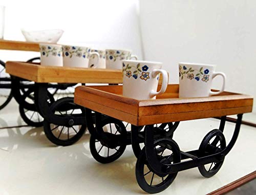 Wooden Serving Tray/Kart/Platters redaa Desi Look - Image 2