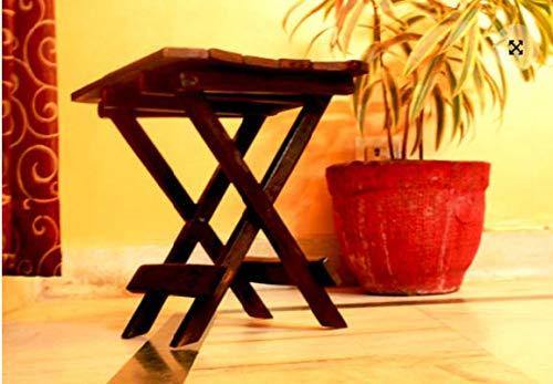 Worthy Shoppee Wooden Folding Table for Living Room,12x12x12 Inch ,Brown - Image 3