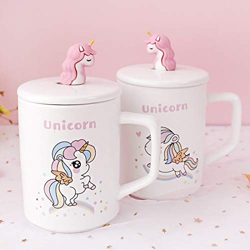 Zesta Cute 3D Ceramic Unicorn Coffee and Tea Cup/Mug with Lid and Spoon - Image 5
