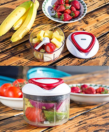 Zyliss Easy Pull Manual Food Processor and Food Chopper, Red - Image 5